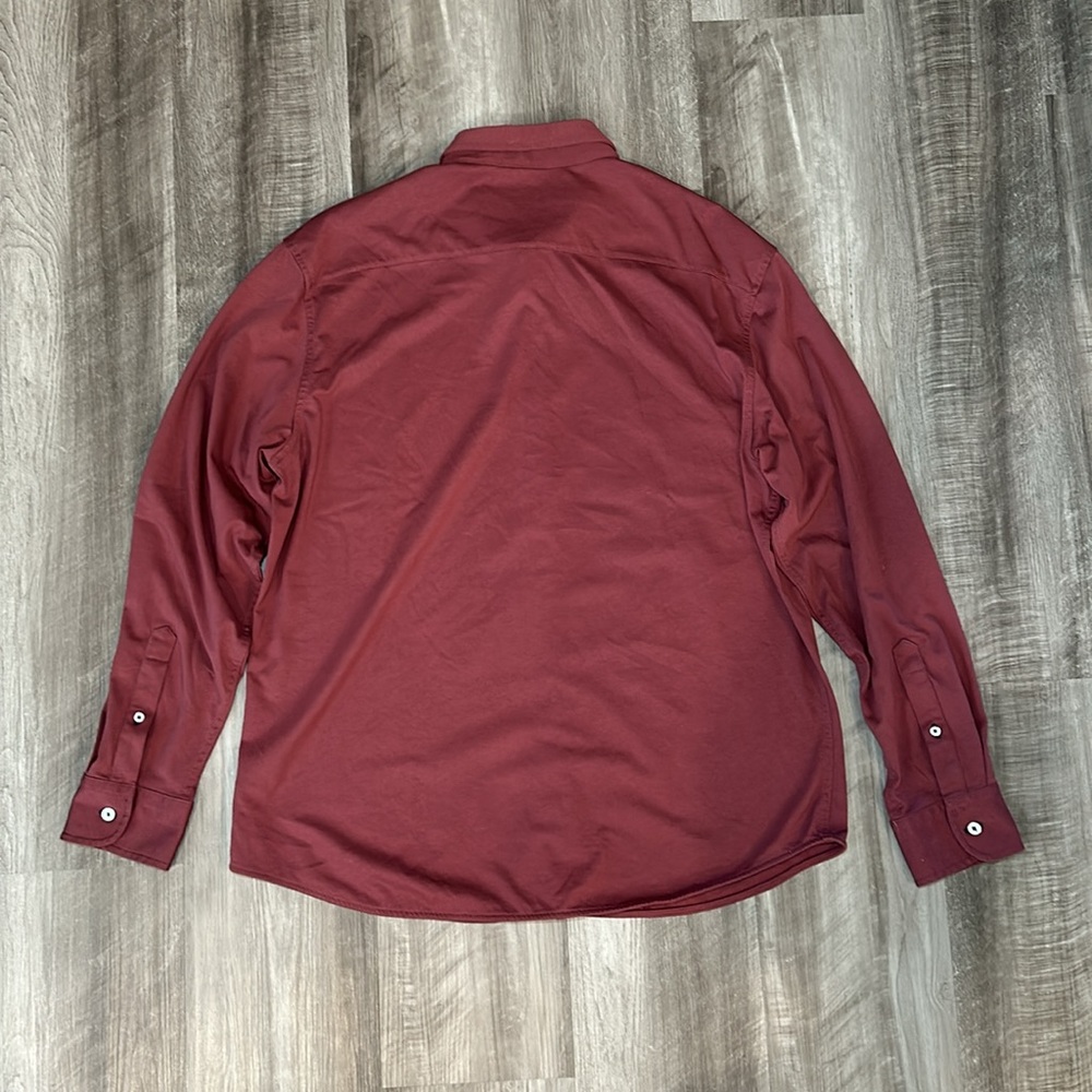 UNTUCKit Men's Casual Button Down Shirt - Burgundy - Picture 3 of 7